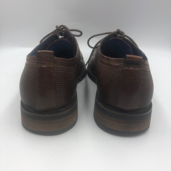 Steve Madden Mens Brown Leather Cap Toe Oxford Dress Shoes Size 8 Lesko Lace Up - Picture 9 of 14